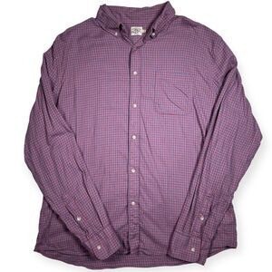 Faherty Movement Supima Cotton Button‎ Up Blue Rose Gingham Men's XL
